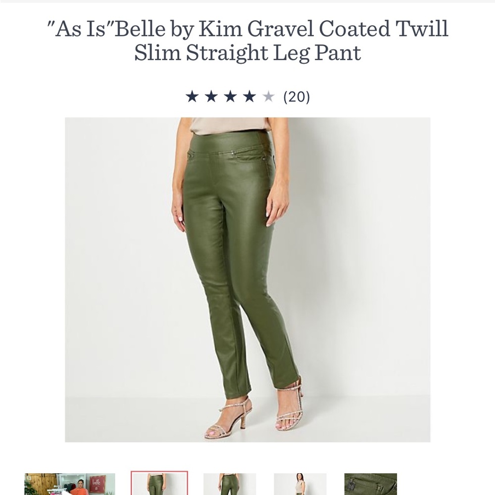 Kim Gravel Belle Coated Twill Slim Str8 Leg Pants
